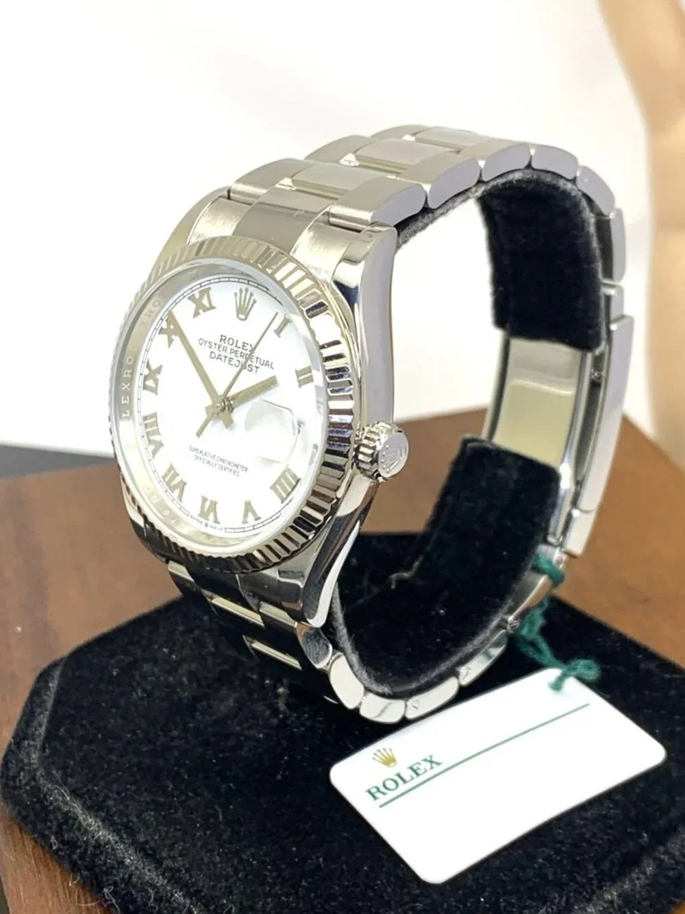 Rolex Datejust 126234 Watch Swiss Automatic White Roman Dial Steel 36mm + Card